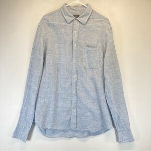 Faherty Reserve 100% Linen Button Up Shirt Light Blue Long Sleeve Men’s L Preppy
